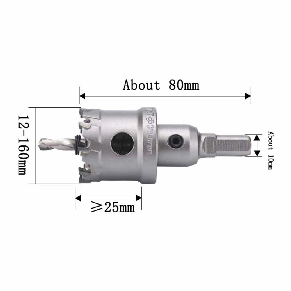 Broca de sierra de corona TCT de 12-160 mm para cortar metal, acero inoxidable, madera, placas gruesas, herramienta de perforación, punta de carburo, 85 mm