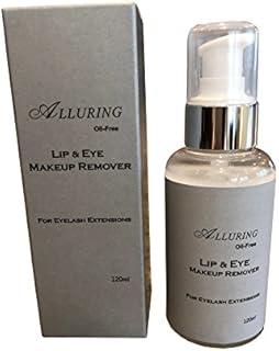 Lips & Eye Makeup remover for Eyelash Extensions, Oil Free, Gentle 120ML Bottle by Alluring Lashes