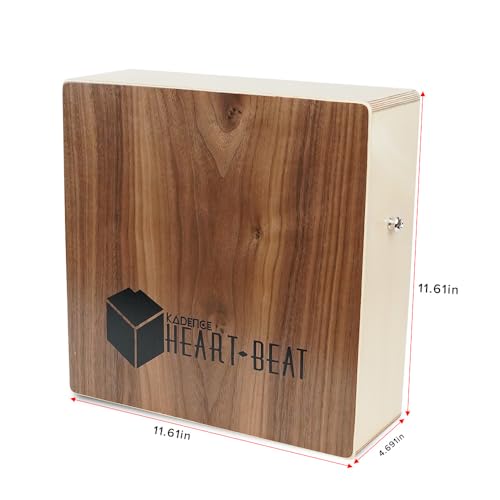 Image of Kadence C-69 Heartbeat Dual Sided Travel Cajon | Bongo & String Effects | Birch Wood Body & Walnut Head | Compact Instrument with Detachable Strap | Includes Learning Course | Multicolor