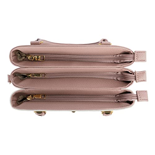 Image of KKXIU Women Satchel Bags Handle Shoulder Handbags and Purses Pockets Zipper Leather Crossbody Bags