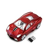 Offre une garantie d'un an MySixKeen Souris de Jeu Optique sans Fil 2,4 GHz en Forme de Voiture de Sport Souris sans Fil 3 Boutons DPI 1600 Souris pour Ordinateur Portable PC (Rouge)