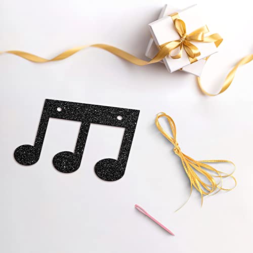 Halawawa Black Glitter Happy Birthday Banner - Musical Theme Birthday Party Decorations For Man, Woman, Girl, Boy - Guitar, Rock Theme Happy Birthday Backdrop Banner, 70'S Disco Party Decoration Supplies #TOP2
