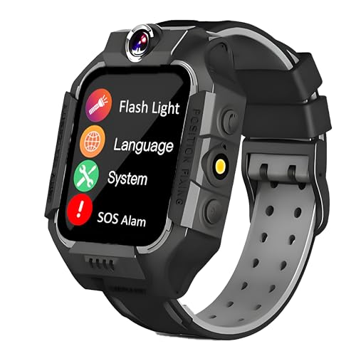 GameSir Q18 Kids Smart Watch 1.44" TFT Display 3G / 4G SIM Support, Music Player,Learning & Gaming Apps, Gift Watch, Waterproof, LBS Tracking/GPS, 2 Way Calling Smart Watch for Boys & Girls (Black)