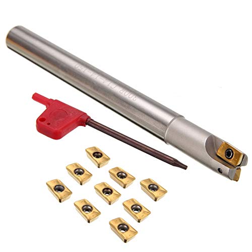 FMN-JC, 1pc 150mm Queue Porte-Outil de Tournage 300R C14-14-150 Barre d'alésage + 10pcs APMT1135PDER Inserts avec Une clé T8 (Taille : 14mm) Cover