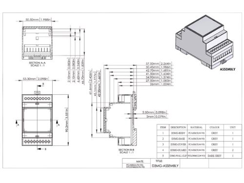 VELLEMAN - GD3MG Modulares Hutschienen-Gehäuse - 3mg 166247