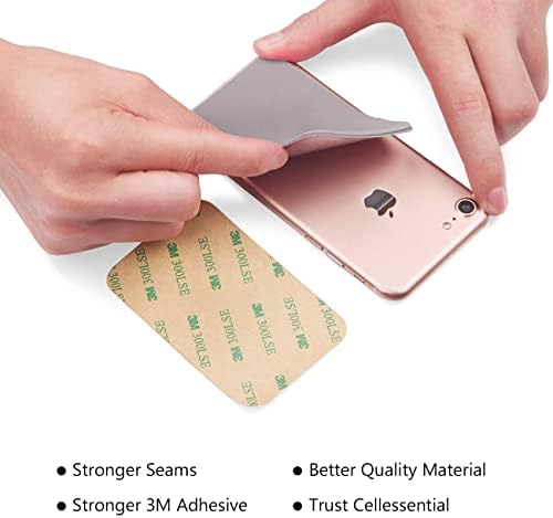 OBVIS Cell Phone Pocket Self Adhesive Card Holder Stick On Wallet Sleeve with 3M Adhesive RFID Card ID Credit Card ATM Card Holder for iPhone Android 2 Pack (Gray)