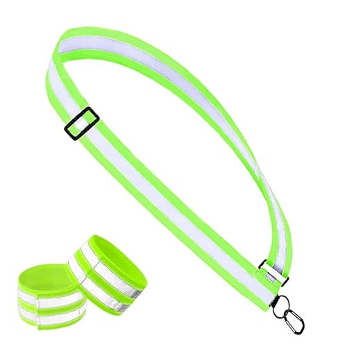 FLSXCHAMJD Reflective Sash, Reflective Safety Gear, Adjustable Reflective Sash for Nighttime Activities - Perfect for Running, Walking, Cycling | High-Visibility Gear for All Ages