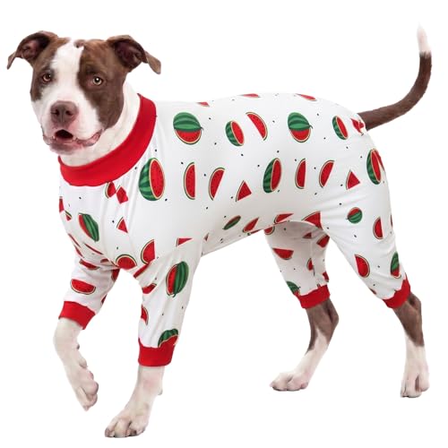 LovinPet Large Dog Pajamas, Large Breed Dog PJs, Watermelon Print, XXL