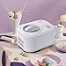 COSTWAY Ice Cream Maker, 1.1-Quart Automatic Electronic Gelato Maker with 3 Operation Modes, Built-In Compressor, Portable Homemade Dessert Maker with Spoon, Ice Cream Machine for Home, Dorm (White)