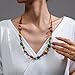 Bohemian Colorful Hippie Long Strand Necklace for Women Dressy Beach Summer Ceramic Flowers Beaded Necklaces Statement Jewelry Rope Knot Vintage Native American Fashion Trendy Holiday Boho Accessory