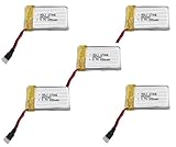 Holy Stone Upgraded 5PCS x 3.7V 650mAh 25C Lipo Battery for Quadcopter Syma X5, X5C and Holy Stone M68R,obtain extra flight time:45 mins