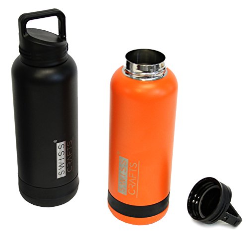 Swiss Crafts 25 Oz Double Wall Vacuum Insulated Stainless Steel Travel Tumbler With Bpa Free, Sports Water Bottle, Gym Bottle (Orange) #TOP3