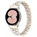 Produktbild MuSheng Armband Kompatibel mit Samsung Galaxy Watch 4 (40 mm) / (44 mm) Band Keine Lücke Solider Edelstahl Metall Ersatz Bracelet Strap Uhrenarmband Metallarmband mit Gewinde Strassarmband