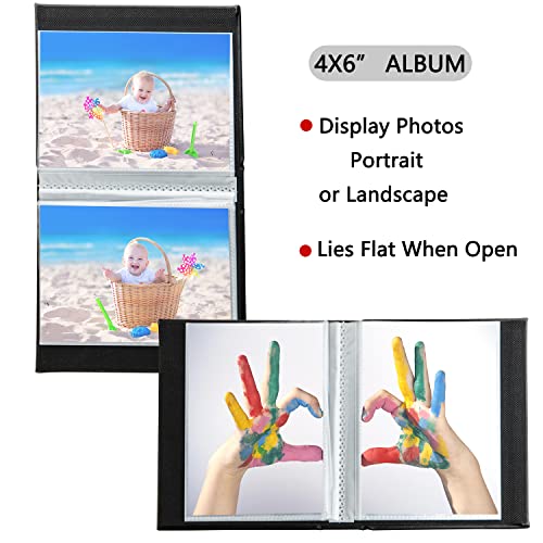 Artmag Photo Album 4X6 50 Pockets 2 Packs, Leather Cover Mini Photo Book, Can Save 100 Photos For 4X6 Pictures, Artwork Or Postcard Storage (Pink) #TOP2