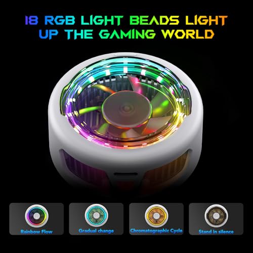 Black Shark FunCooler 5 磁気式 スマホ 冷却 散熱器、RGB冷却ファン 取り外し可能なグリップ付きの携帯電話ラジエーター、スマホクーラー iPhone Magneticシリーズ/Android 用のポータブル、ゲーム、ライブ配信、撮影に対応 (はくしょく)