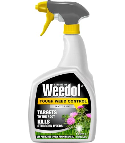 Weedol Tough Weed Control Ready to Use 1L – Effective Weed Killer for Lawns, Patios, and Driveways, Eliminates Tough Weeds, Fast-Acting, Easy Spray Application, Ideal for Garden Use