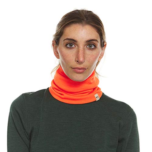 100% Merino Wool - Midweight Neck Gaiter - Skiing Neck Warmer - Winter Face Mask - Multipurpose Headwear - Blaze Orange - Moisture Wicking Neck Wear - Thumbnail 4