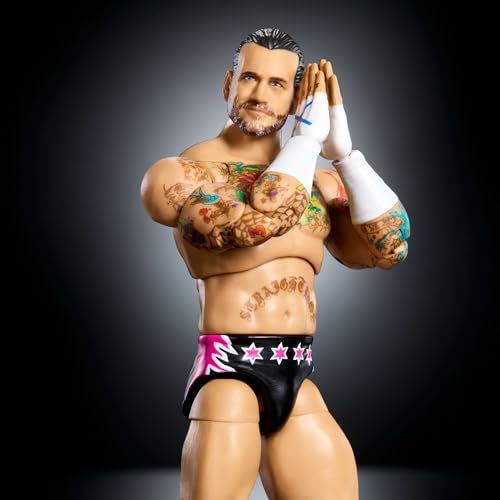 WWE CM Punk Mattel Ultimate Edition Collection Series 27 Wrestling Action Figure Toy Swappable Heads & Hands, 30 Articulation Points - Image 4