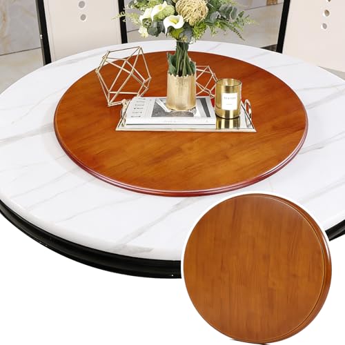 ALGFree Table de salle à manger ronde Plateau tournant en bois avec base rotative silencieuse à 360 ° Plateau rotatif pour un plus grand nombre d'invités,...