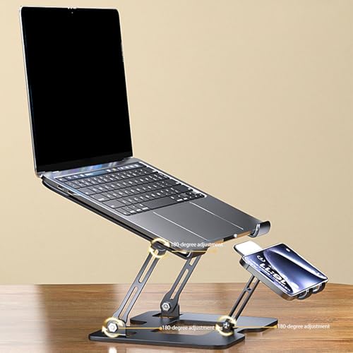 Soporte para laptop y teléfono ajustable de acero carbono miniatura 2