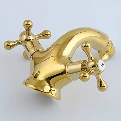 Rubinetto per Bidet in Oro Con Doppio Manico Dorato - Ottone Antico per Bagno Vita Interessante