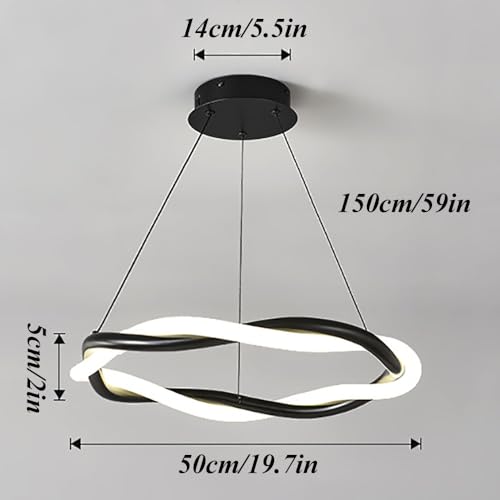 Lampe suspendue spirale en métal pour éclairer une grande table