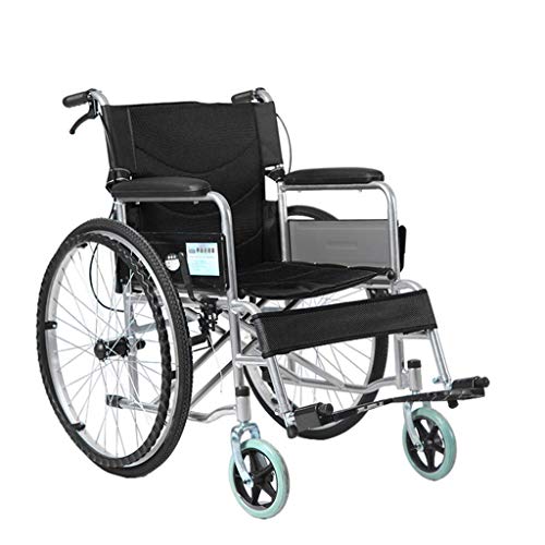 Mnjin Sillas de Ruedas Silla de Ruedas pequeña y Ligera Plegable, Carrito Ultraligero Silla de Ruedas portátil, Silla de Ruedas Multiusos para Ancianos discapacitados, Silla de Ruedas autopropulsada Cover