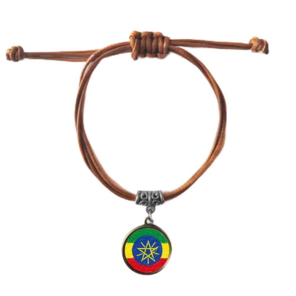 Duo de bracelets éthiopiens en cuir véritable de luxe