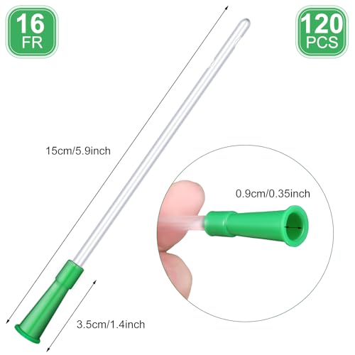 Image of Nuanchu PVC Replacement Tubings Supplies Tubes Kit Clear Replacements Hose with Flexible Rounded End for Smooth Insert(16 FR,120 Pieces)