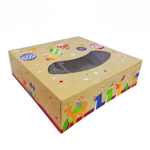 GLOTOMANIA SL Caja para Roscón de Reyes Magos de Cartón Kraft, 28 x 8 cm (10 UNIDADES)