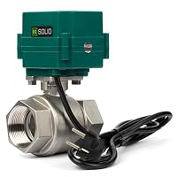 U.S. Solid Motorisierter Kugelhahn 220V AC mit Stecker 1-1/2 Zoll DN40, stromlos offen, 2-wege Edelstahl-Elektrokugelhahn, automatische Rückkehr – Ansicht 2