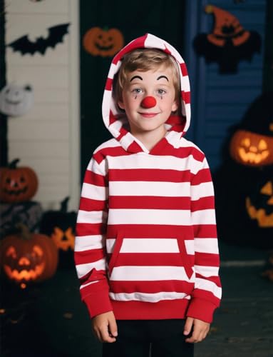 COSLAND Boys' Striped Hoodies Kids Cotton Long Sleeve Hooded Sweatshirts, X-Small-Large4