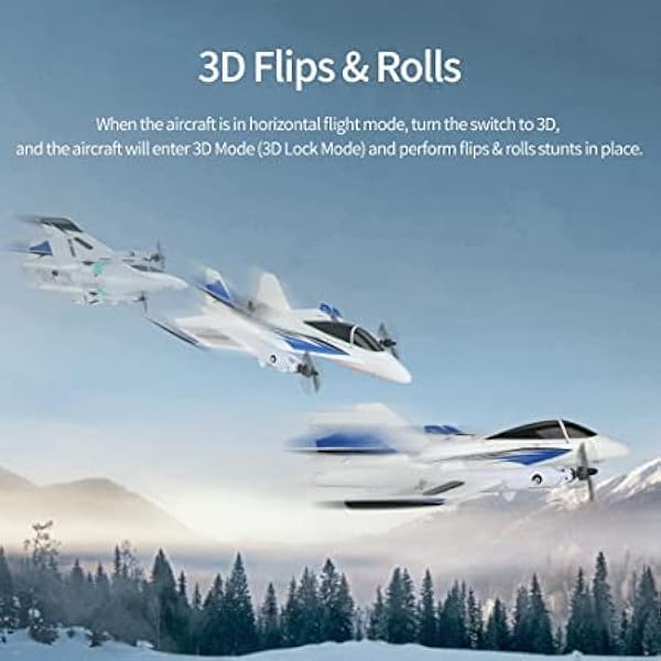 RC flygplan, 2.4 GHz Brushless vertikal lansering och landning plan med fjärrkontroll, justerbar roder, Brushless lätt att flyga RTF skum RC flygplan