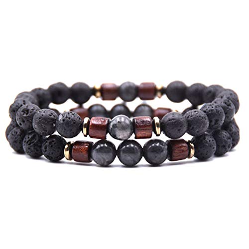 Bracelet en pierre de lave 8mm pour homme, l'accessoire naturel contre le style fade