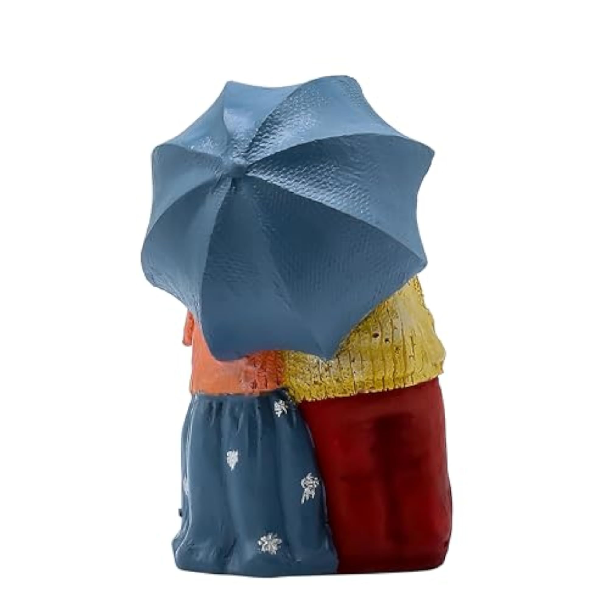Romantic Elderly Couple Chatri Showpiece, Handcrafted Resin Love Figurine