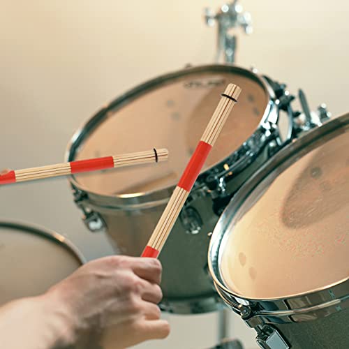 YOUEON 3 Pair 16 Inch Bamboo Bundle Drumsticks, 5A Jazz Drum Sticks Constructed of 19 Bamboo Dowels, Rods Drum Brushes for Jazz, Folk, Small Venue and Acoustic Performance - Thumbnail 7