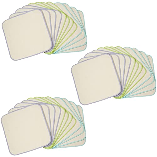 Image of OsoCozy Organic Flannel Cloth Baby Wipes - Reusable & Washable Saves Money. 100% Unbleached Organic Cotton. Colorful Stitching. 9 x 9 Inches Each and 3 Pack of 12 Per Package