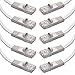 Beszin Cat.6 Flat Ethernet Network Molded Booted Cable 32AWG (2Ft, White, 10-Pack)