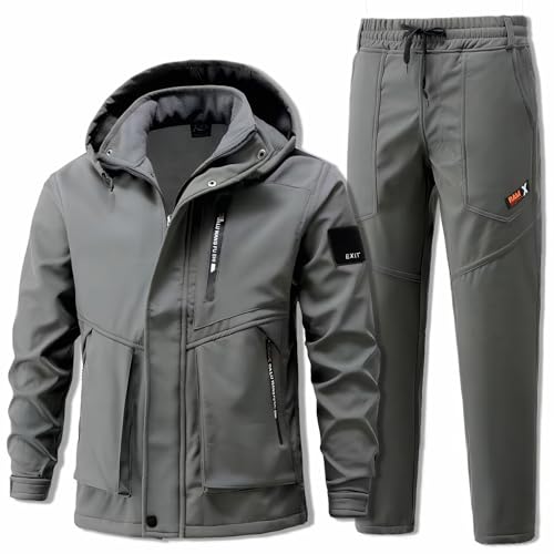 [Dnzzs] 登山ジャケット 冬服 コート メンズ 防寒 防風 防撥水 上下セット ズボン 裏起毛 ウィンドブレーカー メンズ マウンテンパーカー アウトドアウェア アノラック スキー 春秋冬のサムネイル