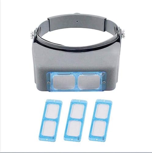 Loupe bandeau LED à grossissement ajustable et 4 lentilles pour travail de précision
