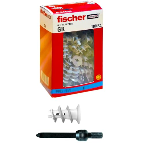Fischer Gk 100 Tacos Específicos Para Cartón Yeso, Incluye Accesorio De Montaje