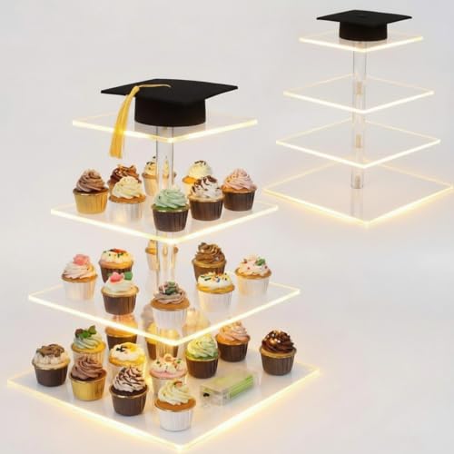 Geelin Class of 2026 Graduation 4 Tier Cupcake Stand with