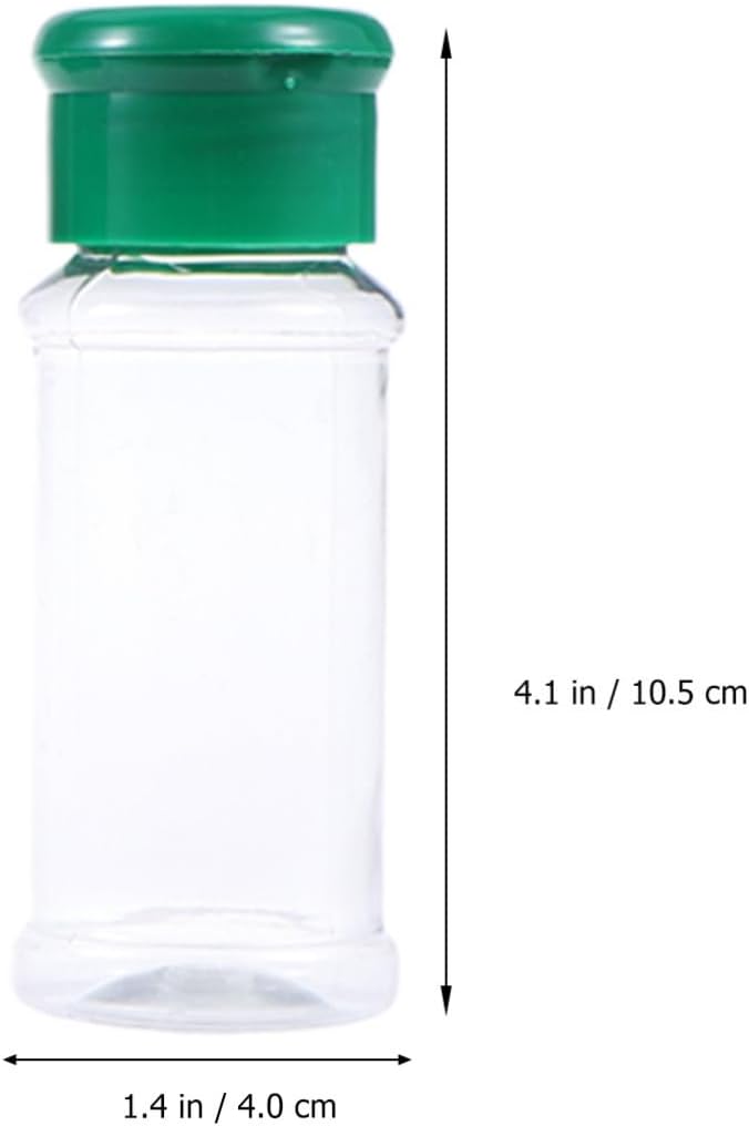 25pcs Plastic Seasoning Bottle Pepper Shaker 100ml PET Green