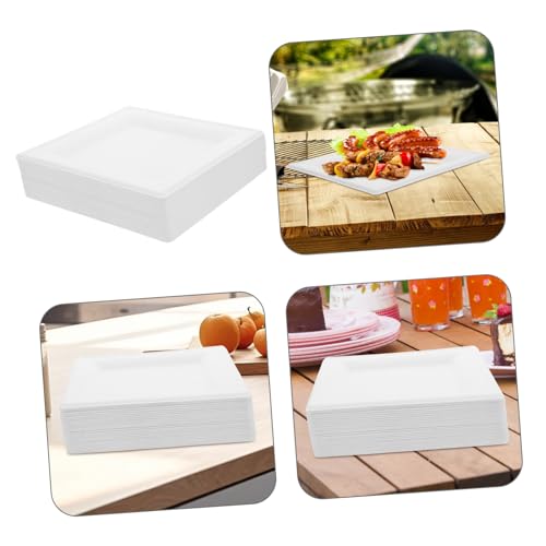 Assiettes en papier polyvalentes blanc mat pour éviter la vaisselle - 8