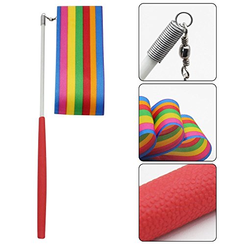 Dance Ribbons Streamers Rhythmic Gymnastics Ribbon Wands Rods For Children Art Dances, Baton Twirling By Amison, 12 Pack #TOP2