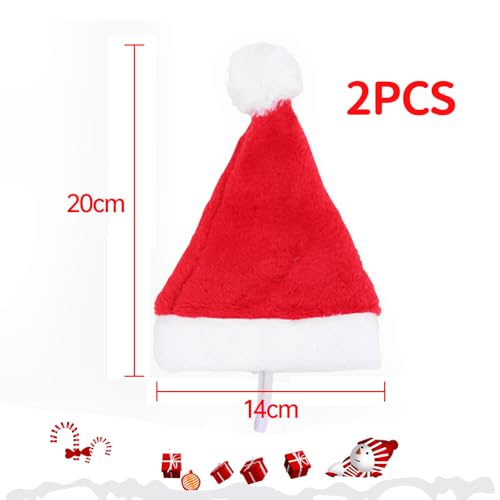 Mini chapéu de Papai Noel para cães, chapéu de Natal para gatos pequenos (vermelho)