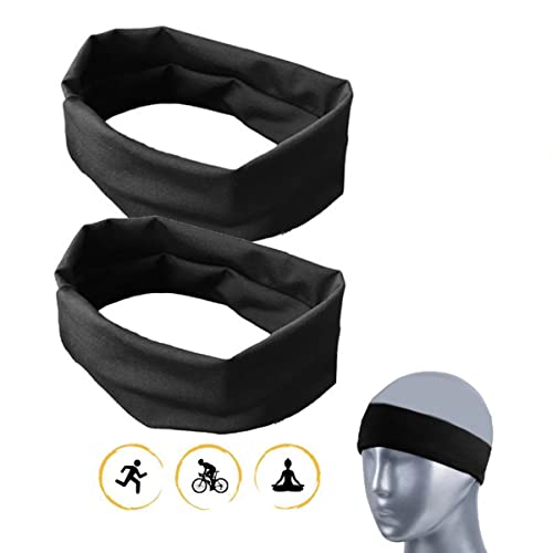 Genérico Kit Unissex 2 Faixas Headband Anti Suor Cabelo Testa Esporte Corrida Yoga Cross Training Ci