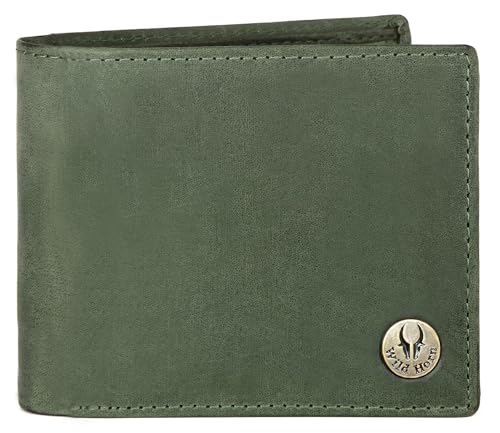 Image of WildHorn Gift Hamper for Men I RFID Protected Leather Wallet & Belt Combo Gift Set I Gift for Friend, Boyfriend,Husband,Father, Son Etc (Black & Green Hunter)