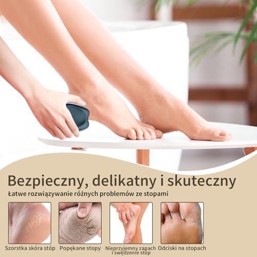 AnjoCare 2 w 1 Nano-Glas przyrząd do usuwania zrogowaciałej skóry,bardzo bezpieczny i szybki pilnik do stóp,wysoce skuteczny pilnik do zrogowaciałej skóry,do profesjonalnej pielęgnacji stóp (Czarny)