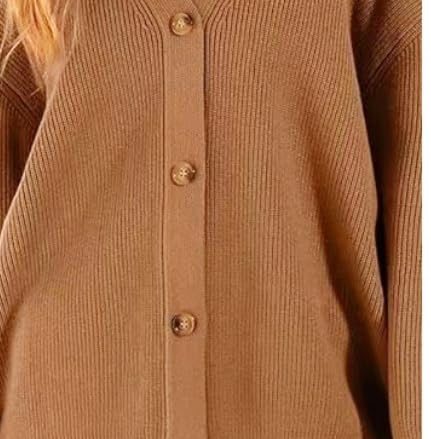 Cardigan Mujer Blusa De Manga Larga con Botones Abiertos En La Parte Delantera para Mujer, Elegante Cárdigan Informal para Novios, Chaqueta Holgada para Mujer, Suéter Grueso Tipo Cárdigan P